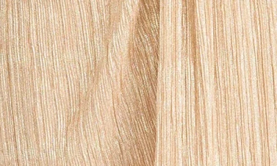 Maggy London Textured Metallic Side Ruched Gown In Brown