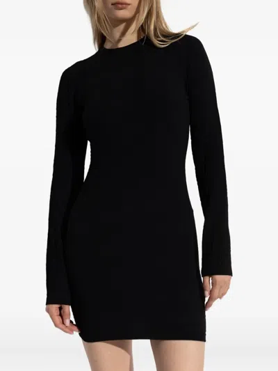 罗纹长袖连衣裙