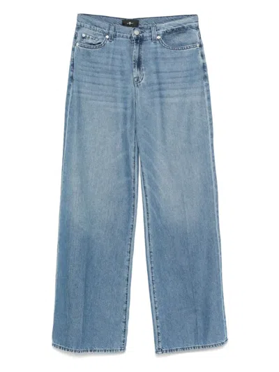 7 For All Mankind "hilo" Wide Leg Trousers In Blue