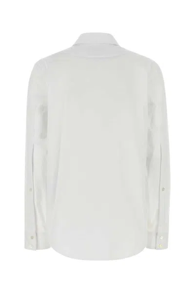 Gucci White Shirt With Pointed Collar With Tie Detail And Horsebit In Cotton Woman In White