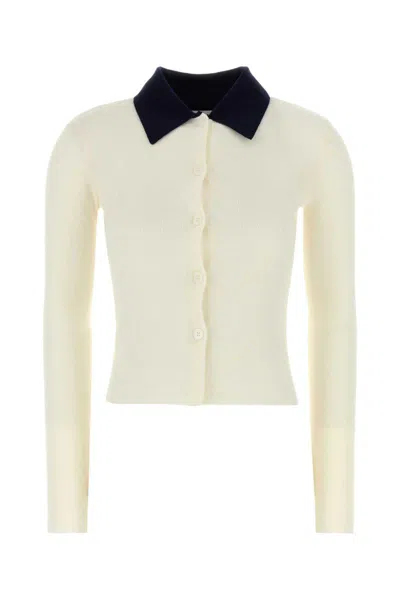 Self-portrait Self Portrait Women Wool Cardigan With Contrasting Collar In White