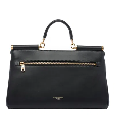 Dolce & Gabbana Black Handbag With Padlock Detail And Adjustable And Removable Shoulder Strap In Leather Woman