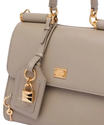 Dolce & Gabbana Medium Sicily Leather Handbag With Padlock Detail