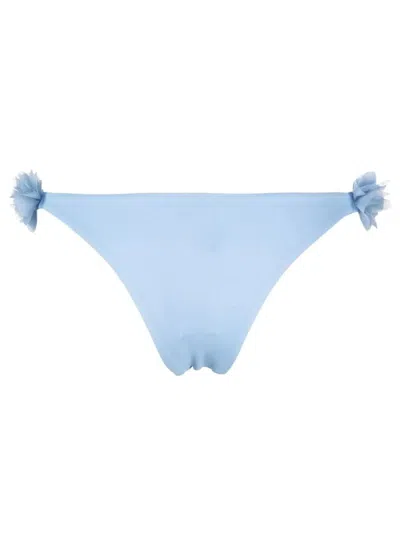 La Reveche Floral Detail Bikini Bottoms In Blue