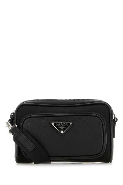 Prada Rectangular Nylon And Leather Crossbody Bag