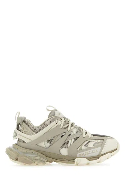 Balenciaga Two Tone Synthetic Leather And Fabric Sneakers In Gray