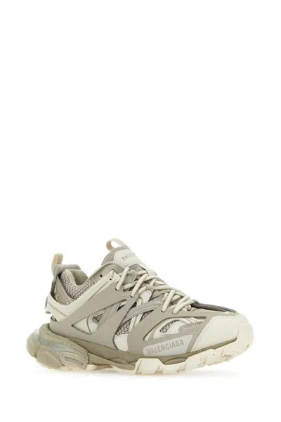 Balenciaga Two Tone Synthetic Leather And Fabric Sneakers In Gray