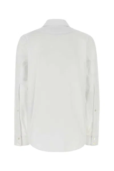 Gucci White Shirt With Pointed Collar With Tie Detail And Horsebit In Cotton Woman In White