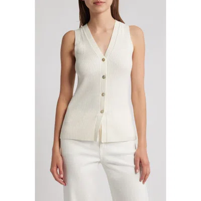 Rails Tatia Rib Button-up Vest In White