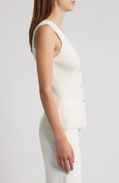 Rails Tatia Rib Button-up Vest In White