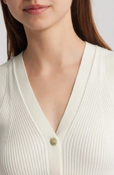 Rails Tatia Rib Button-up Vest In White