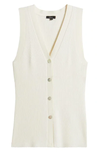 Rails Tatia Rib Button-up Vest In White