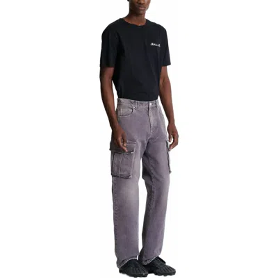 Balmain Cargo Straight Trousers Belt Loops In Purple
