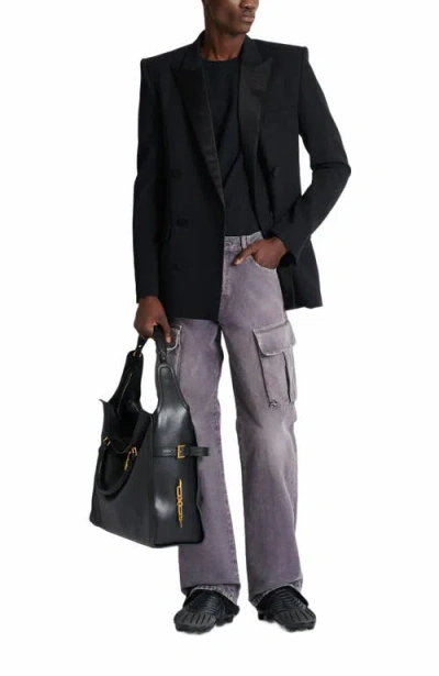 Balmain Cargo Straight Trousers Belt Loops In Purple