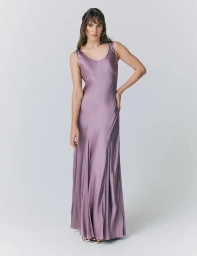 Ghost London Willow Sleeveless Satin Maxi Slip Dress In Purple | ModeSens