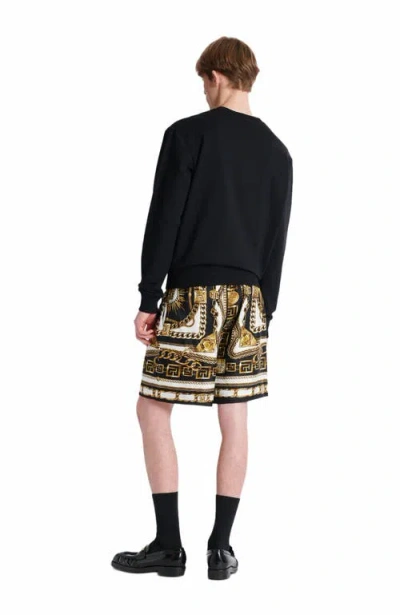 Balmain Crew Neck Sweater With Gold Button Detailing In Black