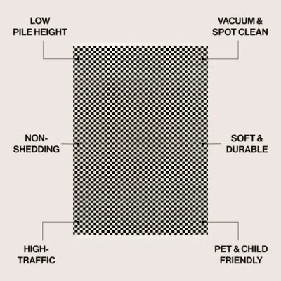 Jonathan Y Finn High-low Modern Minimalist Checkered Monotone Area Rug In Black