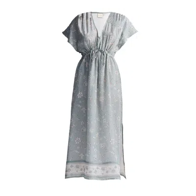 Reistor Gathered Maxi Dress In Serene Symphony