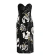 Erdem 'rebecca' Embroidered Velvet Strapless Dress In Black/ Ecru