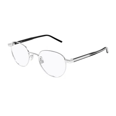 Saint Laurent Sl 781 Linea Corner Angle 001 Silver Crystal Black Eyeglasses
