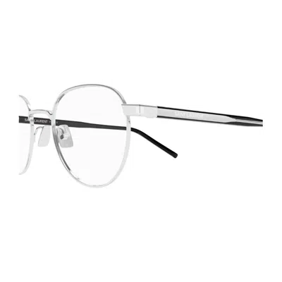 Saint Laurent Sl 781 Linea Corner Angle 001 Silver Crystal Black Eyeglasses