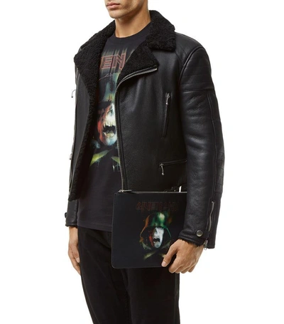 Shop Givenchy Army Skull Print Pouch