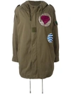 SAINT LAURENT military parka patch coat,DRYCLEANONLY