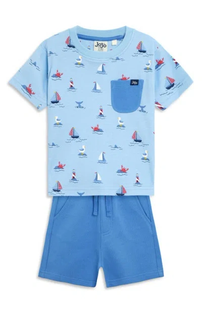 Jojo Maman Bébé Jojo Maman Bebe Boat Print Cotton T-shirt & Shorts Set
