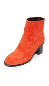 Rag & Bone Willow Studded Leather Ankle Boot In Red Suede
