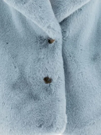 Pinko Alighieri Faux Fur Short Coat In Blue
