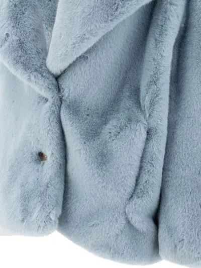 Pinko Alighieri Faux Fur Short Coat In Blue