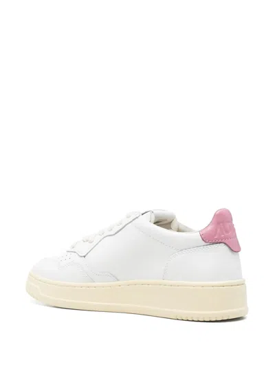 Autry Medalist Low Sneakers In White And Polignac Leather Shoes In White