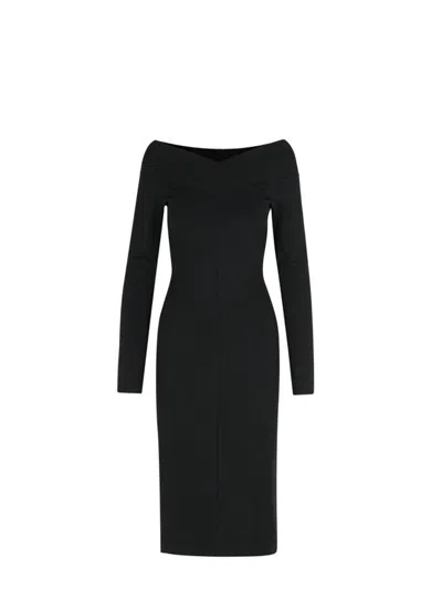Stella Mccartney Viscose Blend Midi Dress With Exposed Shoulders