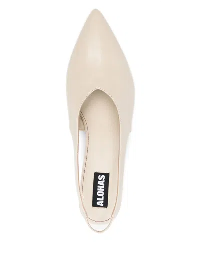 Alohas Eros Cream Leather Mules Shoes In Neutral