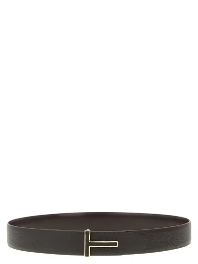 Tom Ford Logo Buckle Reversible Belt Belts Black