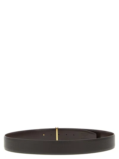 Tom Ford Logo Buckle Reversible Belt Belts Black