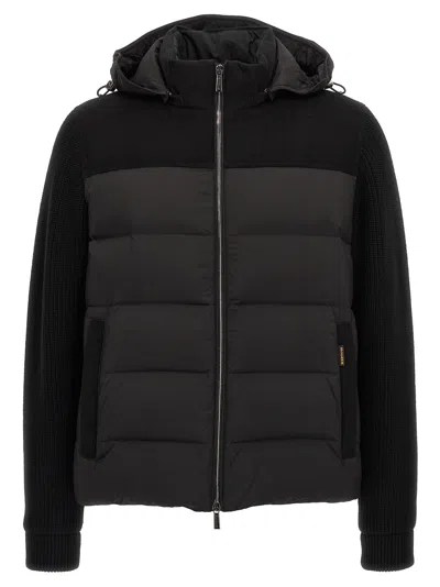 Moorer Jesse-stp Quilted Wool And Cashmere Down Jacket With Hood In Black