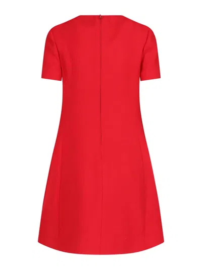 Valentino Garavani Bow Detail Crepe Couture Minidress In Red