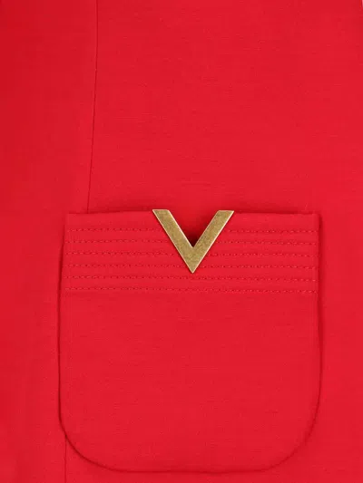 Valentino Garavani Bow Detail Crepe Couture Minidress In Red