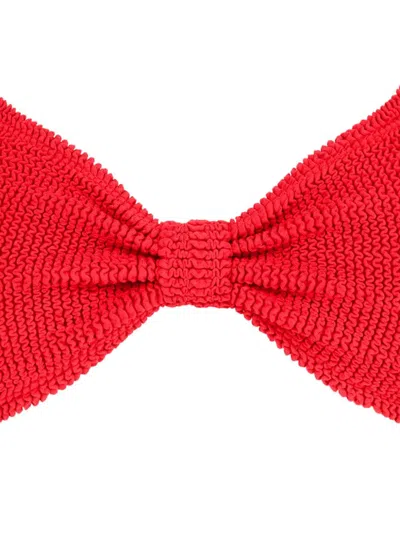 Hunza G Bonnie Crinkle Bikini Set In Red
