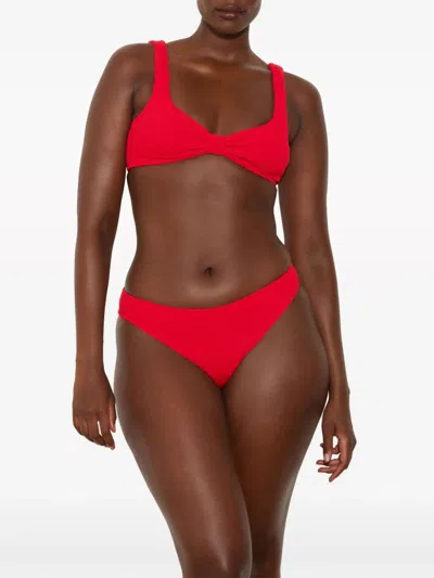 Hunza G Bonnie Crinkle Bikini Set In Red