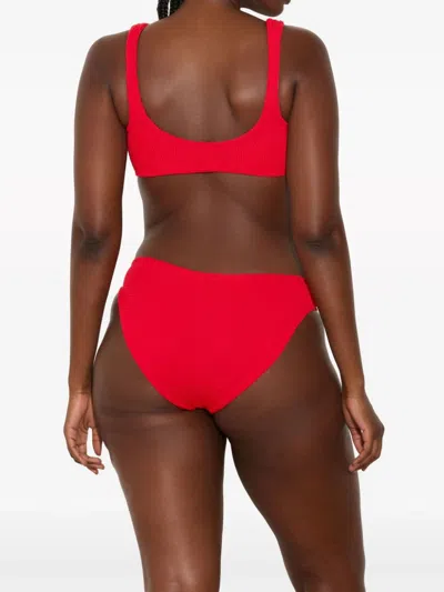 Hunza G Bonnie Crinkle Bikini Set In Red