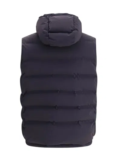 Brunello Cucinelli Down Vest In Blue