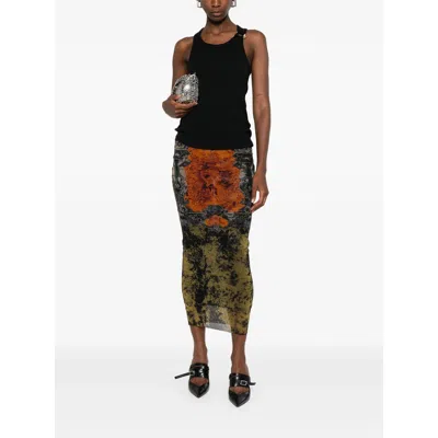 Jean Paul Gaultier Tank Top With Gold-tone Hardware And Ribbed Texture In Black