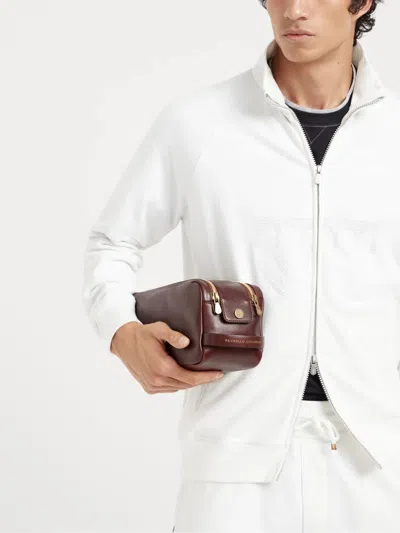 Brunello Cucinelli Double Zip Toiletry Bag