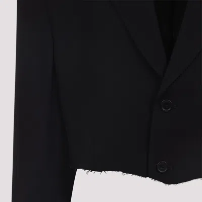 Balenciaga Black Cut Off Single Breasted Jacket In Black