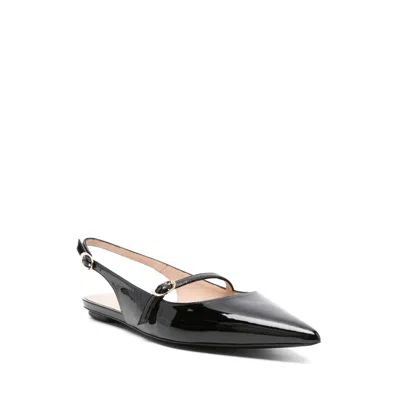 Stuart Weitzman 'emilia' Black Slingback Sandals With Adjustable Strap Closure
