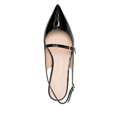 Stuart Weitzman 'emilia' Black Slingback Sandals With Adjustable Strap Closure