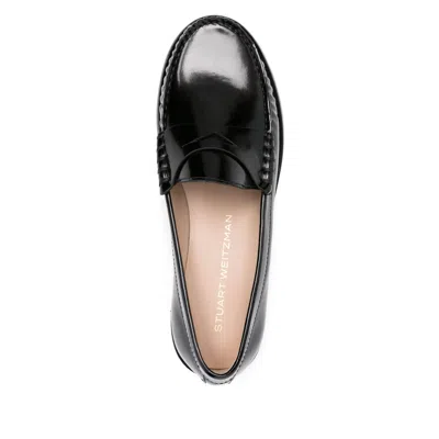 Stuart Weitzman Lottie Penny Loafers In Black
