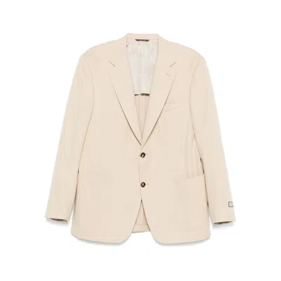 Canali Single-breasted Blazer In Neutral